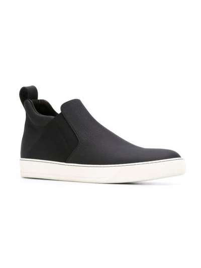 Shop Lanvin Pull On Slip-on Mid Sneakers