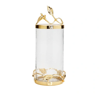 Shop Classic Touch Decor Hammered Glass Canister With Gold Leaf Lid