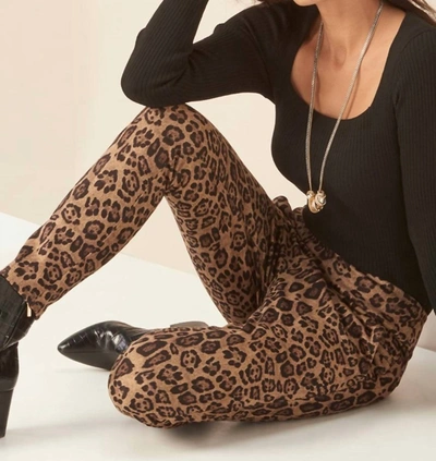 Shop Charlie Paige Leopard Pants In Brown