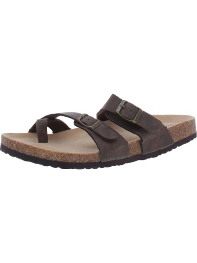 Shop Arizona Jeans Co. Fairhaven Womens Slip On Thong Footbed Sandals In Brown