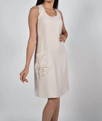 Shop Frank Lyman Twist Pocket Dress In Natural In White