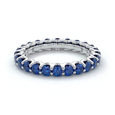 Shop The Eternal Fit 14k 2.53 Ct. Tw. Sapphire Eternity Ring In White