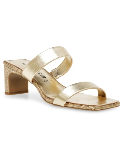 Shop Anne Klein Jaimie Womens Embellished Slip-on Mules In Gold