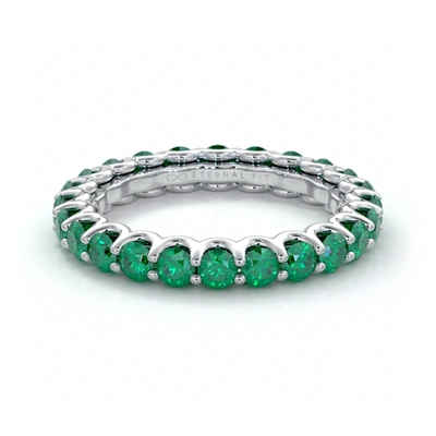 Shop The Eternal Fit 14k 2.53 Ct. Tw. Emerald Eternity Ring In White