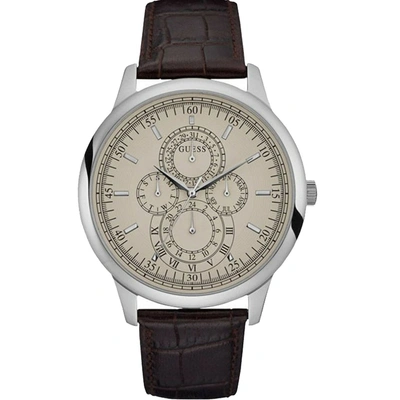 Shop Guess Men's Classic Grey Dial Watch In Silver
