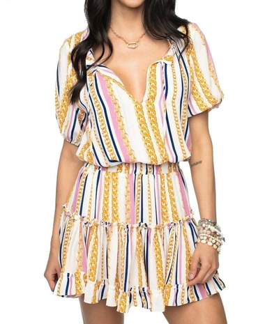 Buddylove Ray Miami Short Dress With Chain Print Detail In Multi
