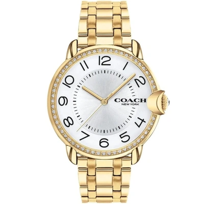 Shop Coach Women's Arden White Dial Watch In Gold