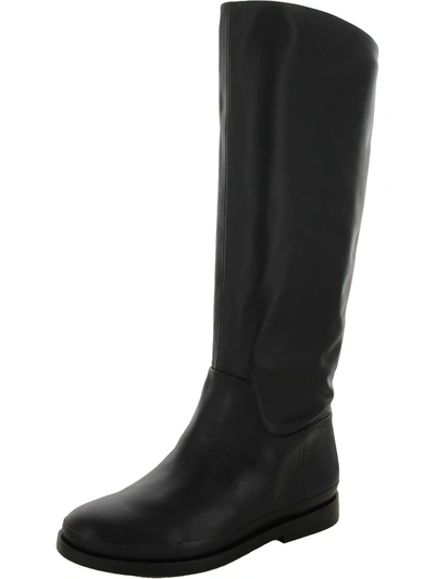 Shop Vince Womens Leather Pull On Knee-high Boots In Black