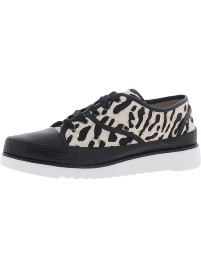 Shop Donald J Pliner Flippl4 Womens Calf Hair Embossed Casual And Fashion Sneakers In Black