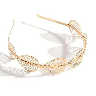 Sohi Gold Color Gold Plated Designer Hairband In Gold