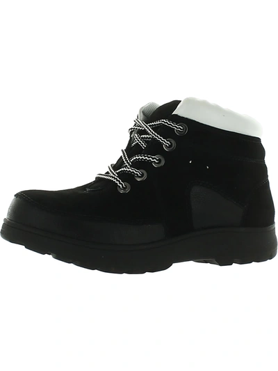 Array Mazie Womens Leather Round Toe Ankle Boots In Black