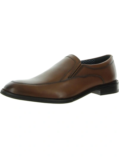 Shop Kenneth Cole New York Tully Mens Leather Laceless Loafers In Brown