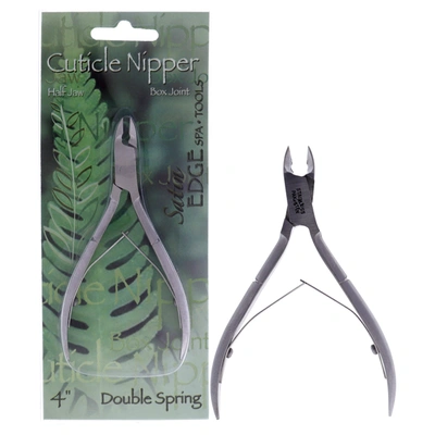 Shop Satin Edge Cuticle Nipper Double Spring - Half Jaw By  For Unisex - 4 Inch Nippers In Green