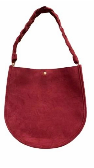 Shop Ahdorned Women's U Shaped Braided Strap Bag In Burgundy In Red