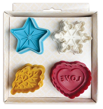 Talisman Designs Plunger Style Pie Crust Cutters, Occasions Design, 4 Piece Set In Multi