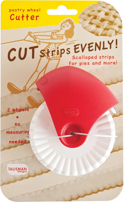 Talisman Designs Pastry Wheel Pie Crust Cutter, Red In Red