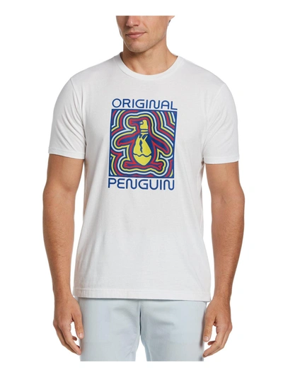 Shop Original Penguin Neon Pete Mens Cotton Crew Neck Graphic T-shirt In White
