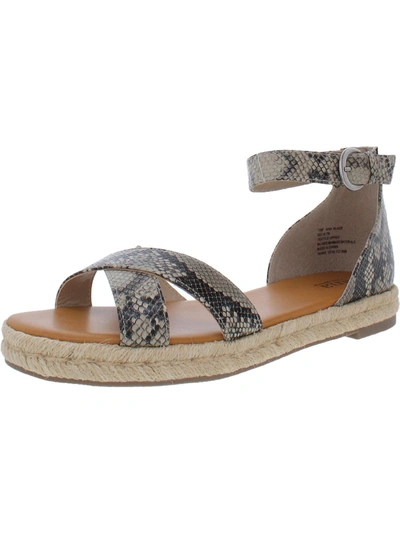 Shop Ana Blaze Womens Padded Insole Ankle Strap Espadrilles In Multi