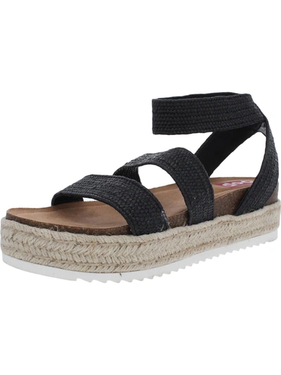Shop Pop Paradiso Womens Open Toe Comfort Flatform Sandals In Black
