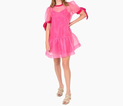 Shop Emily Mccarthy Bella Dress In Fuchsia Cheetah In Pink