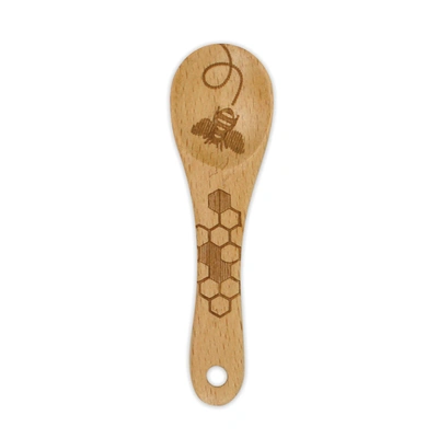Shop Talisman Designs Laser Etched Beechwood Mini Spoon, Honey Bee Collection In Brown
