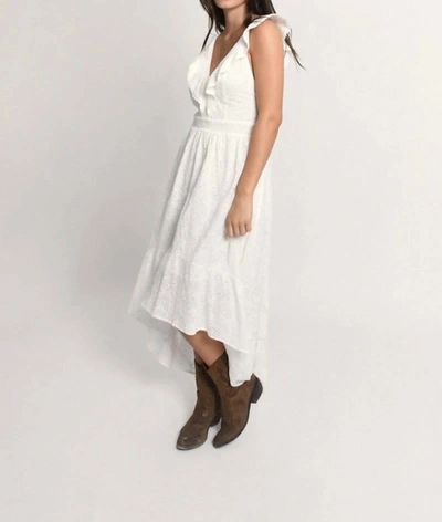 Shop Molly Bracken Ruffle Woven Open Back Dress In White