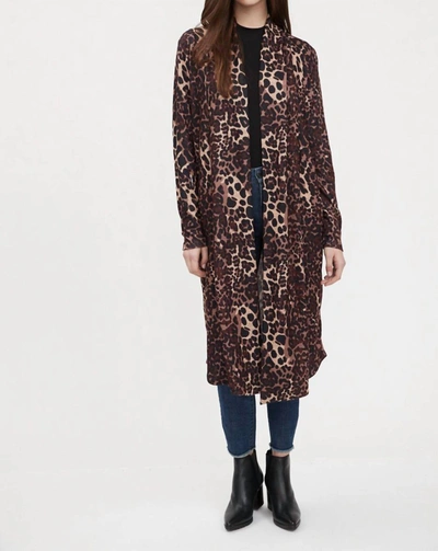 Fdj Long Cardigan In Animal Print In Multi