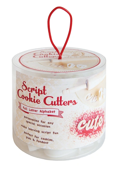 Talisman Designs Script Alphabet Cookie Cutters, Set Of 26, White In White