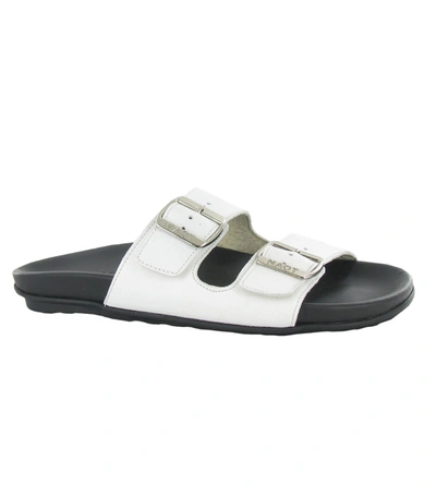 Shop Yaleet Women's Santo Slide Sandal In Soft White Leather