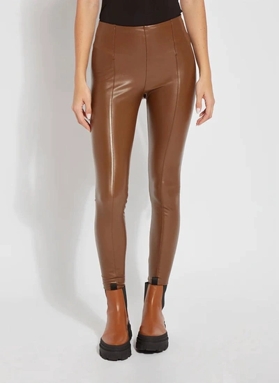 Shop Lyssé High-waist Vegan Leather Legging In Bronze In Brown