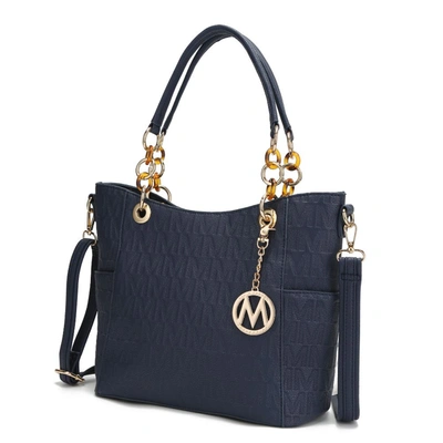 Mkf Collection By Mia K Rylee Vegan Leather Tote Handbag In Blue