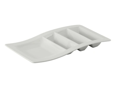 Tuxton Accessories Taco Plate Stackable 14-5/8"x8-5/8"x1-5/8", 6 Pieces