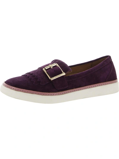 Shop Vionic Cambridge Womens Slip On Suede Loafers In Purple