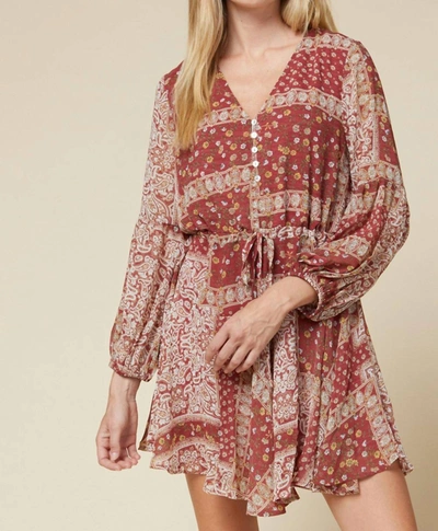 Shop Entro Paisley Print Dress In Marsala Wine In Pink