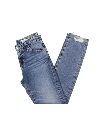 Shop Ag Womens Denim Medium-wash Boyfriend Jeans In Blue