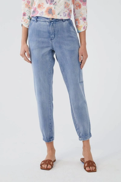 Shop Fdj Olivia Cargo Ankle Pant In Light Wash In Blue