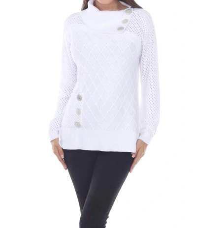 Shop Pure Knits Vision Pullover In White