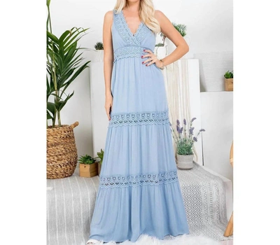 Shop Sweet Lovely By Jen Adorn Me Crotchet Dress In Slate Blue