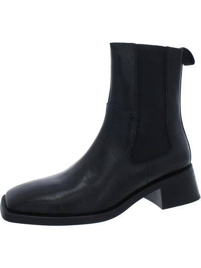 Shop Vagabond Blanca Womens Leather Square Toe Ankle Boots In Black