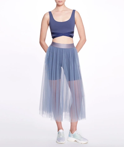 Shop Marchesa Athleisure Anne Skirt In Blue