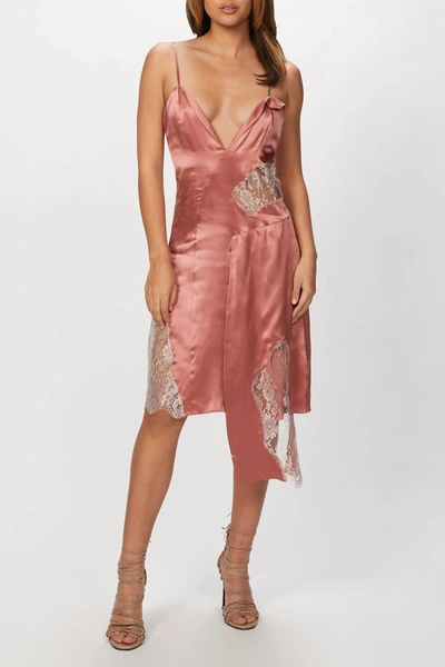 Shop Byvarga Jasmine Silk Dress In Dusty Rose In Pink
