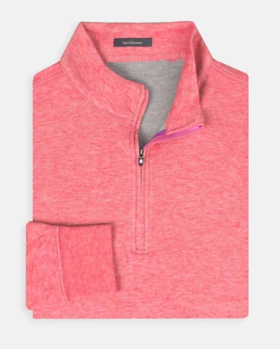 Shop Turtleson Men Wallace 1/4 Zip Pullover In Coral In Pink