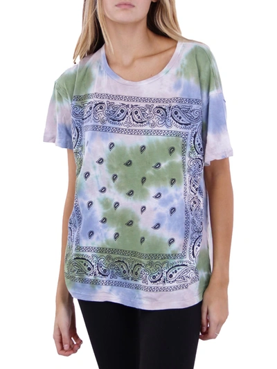 Shop Anthropologie Maronie Womens Tie-dye Printed T-shirt In Purple