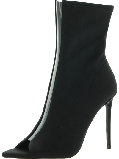 Shop Steve Madden Finley Womens Satin Peep-toe Ankle Boots In Black