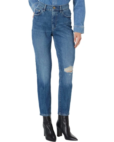 Shop Dl1961 - Women's Bella Slim High Rise Distressed Jeans In Sea Storm In Blue
