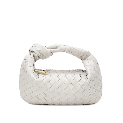 Shop Tiffany & Fred Woven Sheepskin Knot Pouch Bag In White
