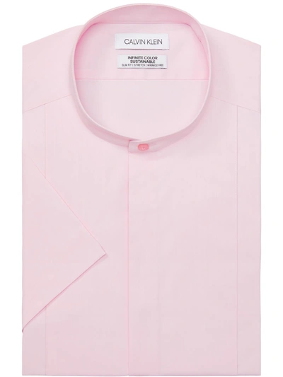 Shop Calvin Klein Mens Infinite Collar Slim Fit Dress Shirt In Pink