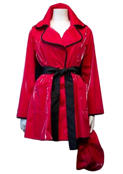 Shop Samuel Dong Water Resistant Rain Jacket In Red