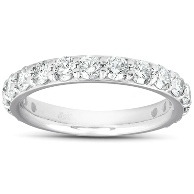 Pompeii3 1 1/2 Ct Diamond Wedding Ring 14k White Gold Stackable Anniverary Band In Multi