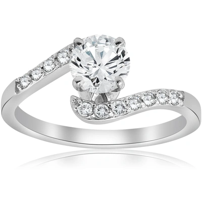 Shop Pompeii3 1 Ct Diamond Engagement Curve Ring 14k White Gold In Multi